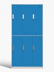 Modern Narrow Frame 6 Door School Lockers
