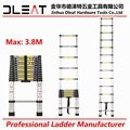 Dleat 3.8m aluminum single telescopic ladder