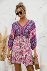 Summer V Neckline Ethnic Style Dresses