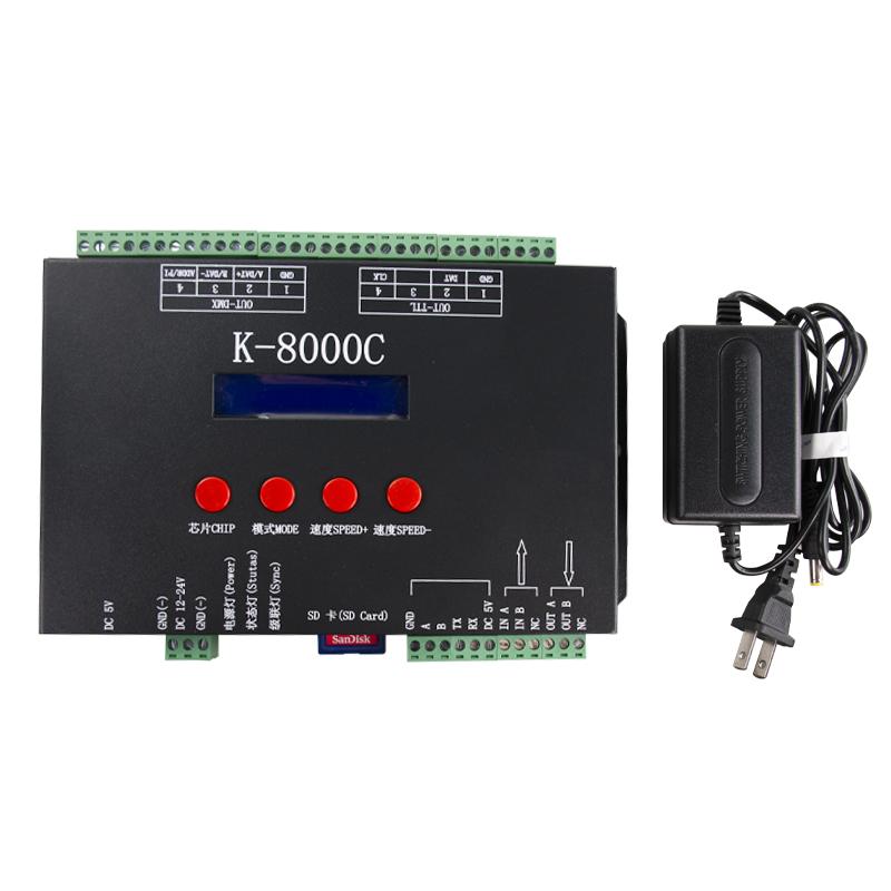 8-port offline full color Controller K-8000C LED Controller SD Card programmable