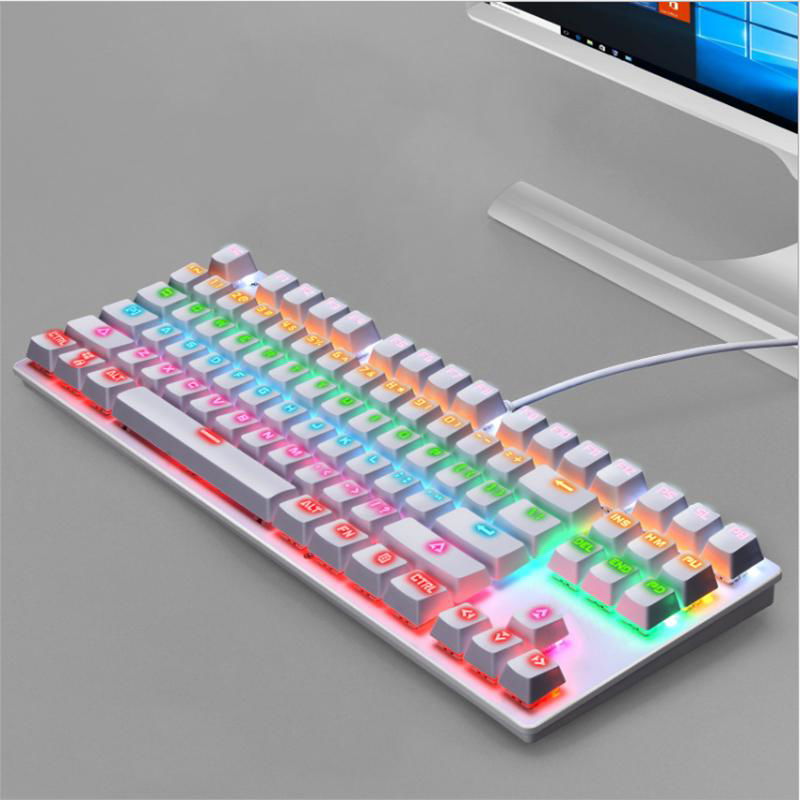 87 key mechanical keyboard wired green axis electronic sports game keyboard iron 5