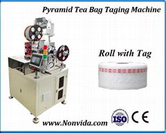 Automatic tea bag tagging machine