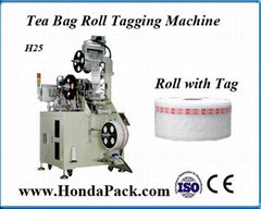 Automatic tea bag tagging machine