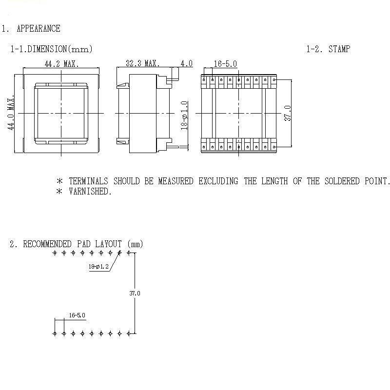 EE4215 horizontal 8+8pin 9+9pin high frequency ferrite core power supply transfo 5