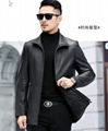 Butterfly leather jacket goatskin lapel dance dress men's down jacket men 5