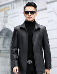 Autumn and winter new leather jacket men's slim zipper PU leather jacket men's