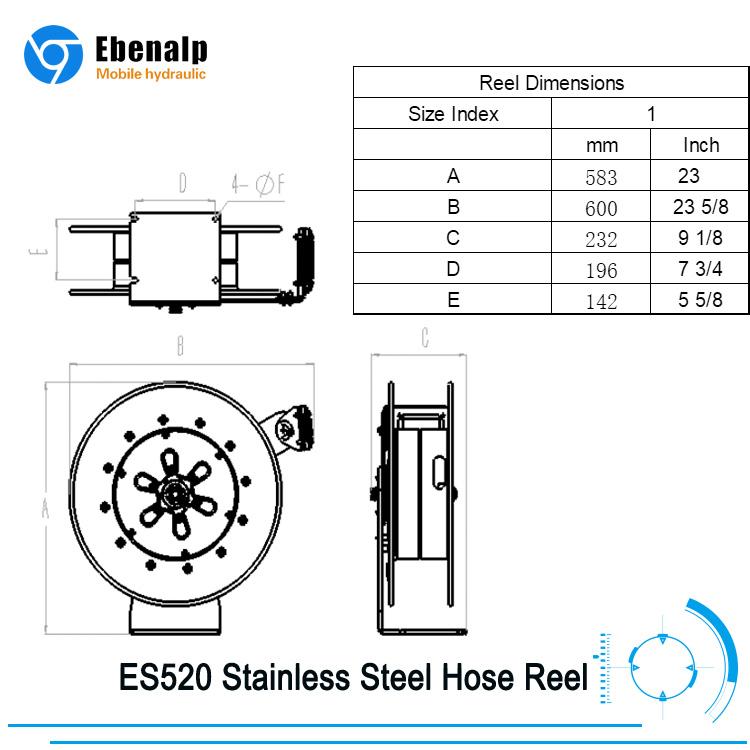 ES520 Stainless Steel Hose Reel 3