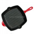 10 Inch Square Enamel Cast Iron Grill Pan      Bakeware Supplier  1