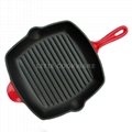 10 Inch Square Enamel Cast Iron Grill Pan      Bakeware Supplier 