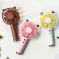 Cute Small Fan USB Rechargeable Desktop Portable Fan With LED Light 1