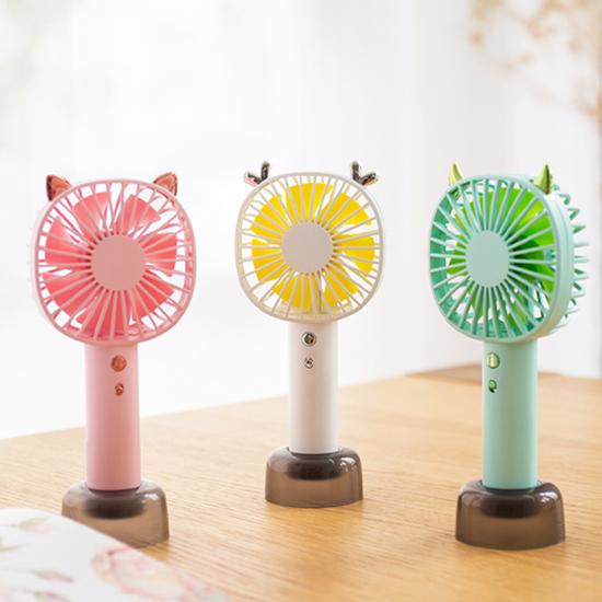 Cute Small Fan USB Rechargeable Desktop Portable Fan With LED Light 5