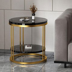 Living Room Black Round Side Table