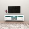 Wall mounted TV stand with LED light 4