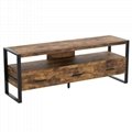 Rustic TV stand with metal frame 3
