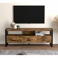 Rustic TV stand with metal frame 4
