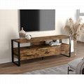 Rustic TV stand with metal frame 5