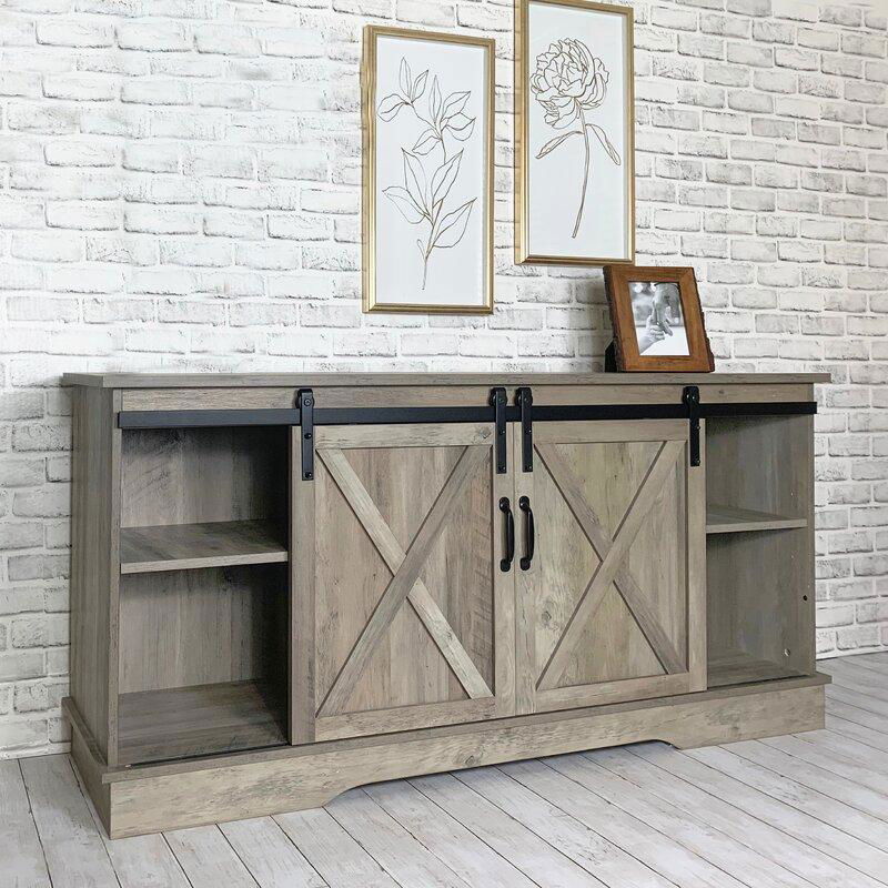 TV stand with 2 barn doors