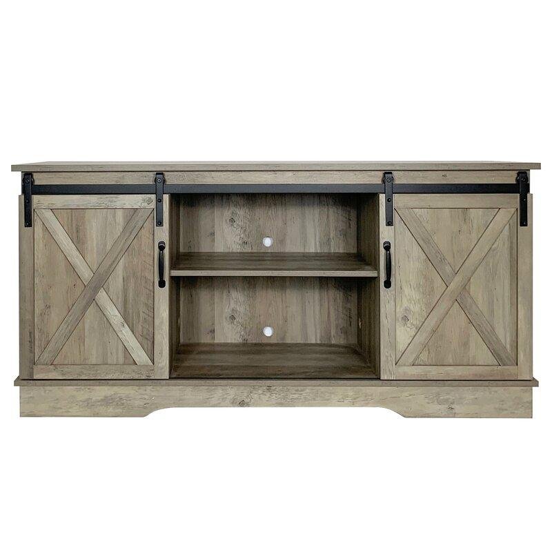 TV stand with 2 barn doors 5