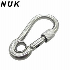 Stainless Steel Spring Snap Hook Carabiner with Eye and Screw Quick Link Lock