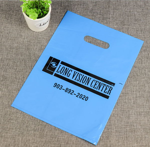 Eco Friendly PE Die Cut Packaging Bag Custom Logo Shopping Plastic Clothing Bag 2