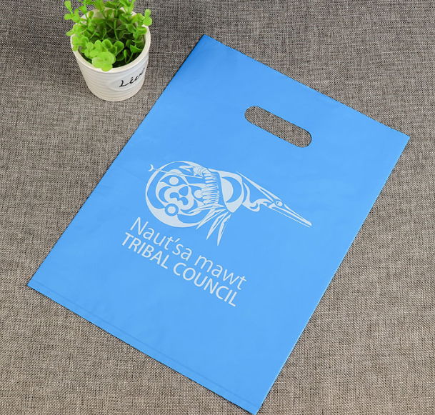 Eco Friendly PE Die Cut Packaging Bag Custom Logo Shopping Plastic Clothing Bag