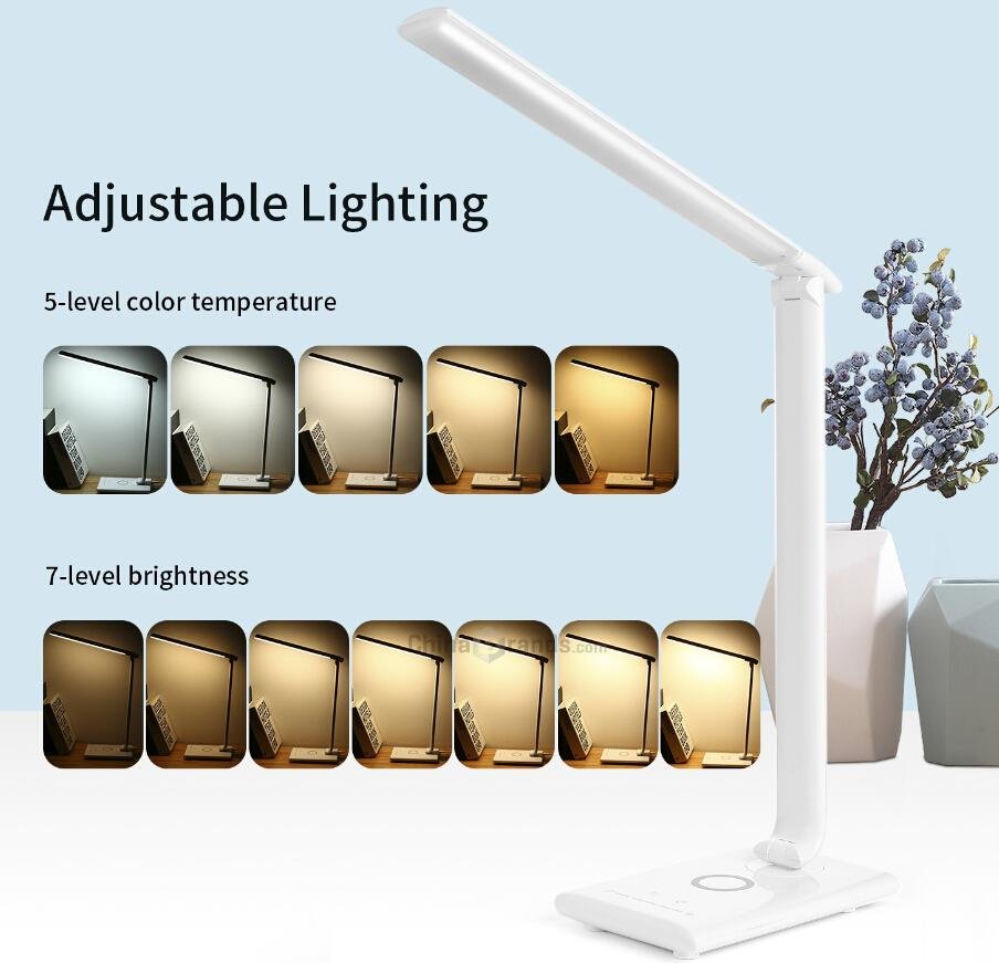 Wireless charging LED  Desk Lamp 7 step dimming +5 color temperature 4