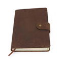 Vintage crazy horse genuine leather writing journal handmade with embossed LOGO 1