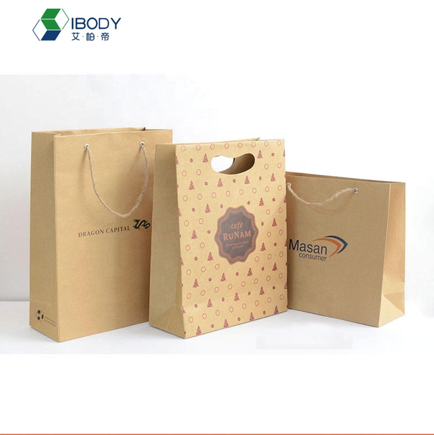 Customized take away food bag fashion brown kraft paper shopping bag 5