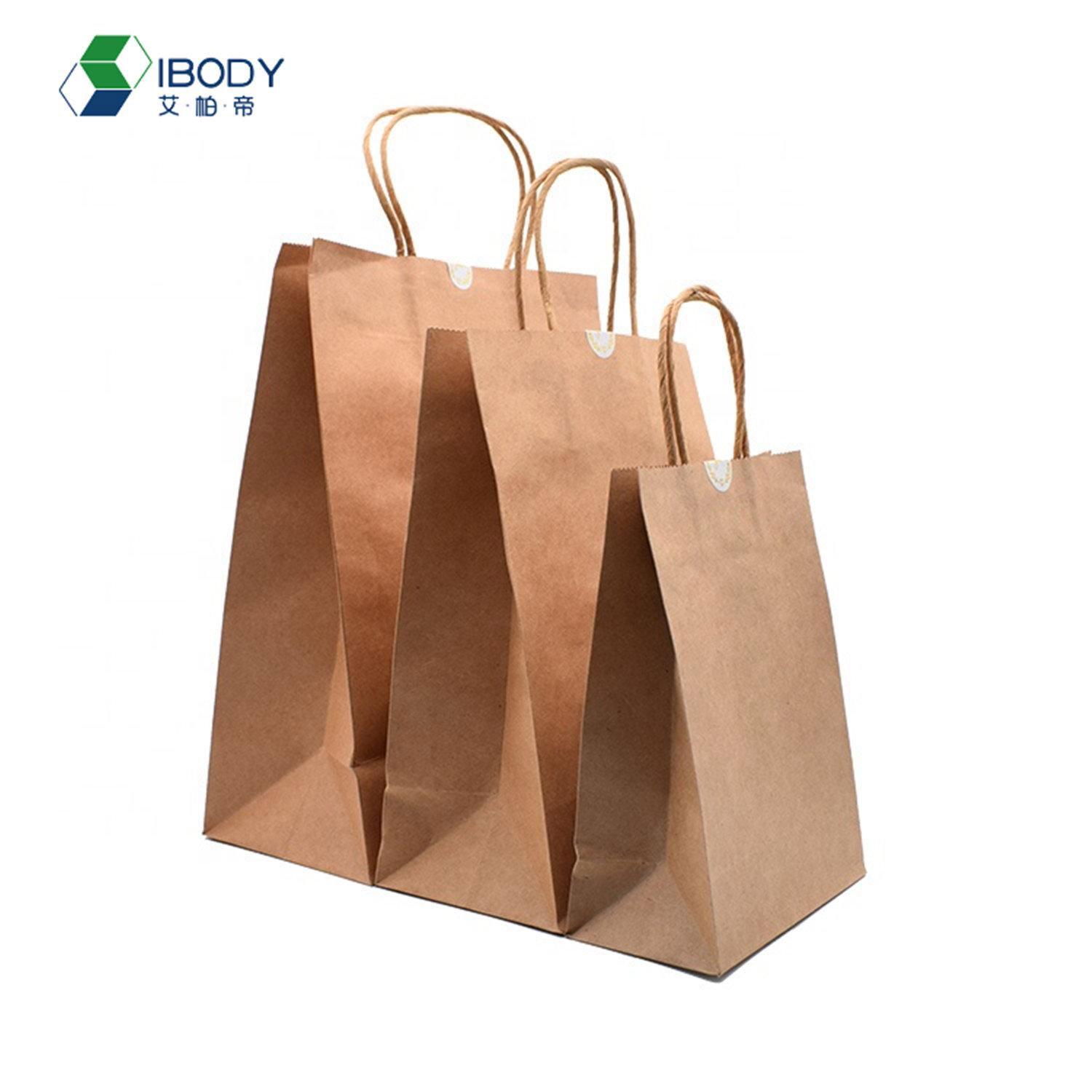 custom printing eco friendly kraft papel bolsa shopping bags packaging luxury sh 2