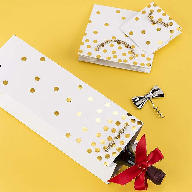 Custom logo printing white kraft paper shopping bag gift packaging bag 2