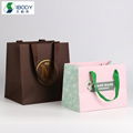 Custom biodegradable recycled brown craft kraft paper shopping bag 2