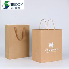 Custom biodegradable recycled brown craft kraft paper shopping bag