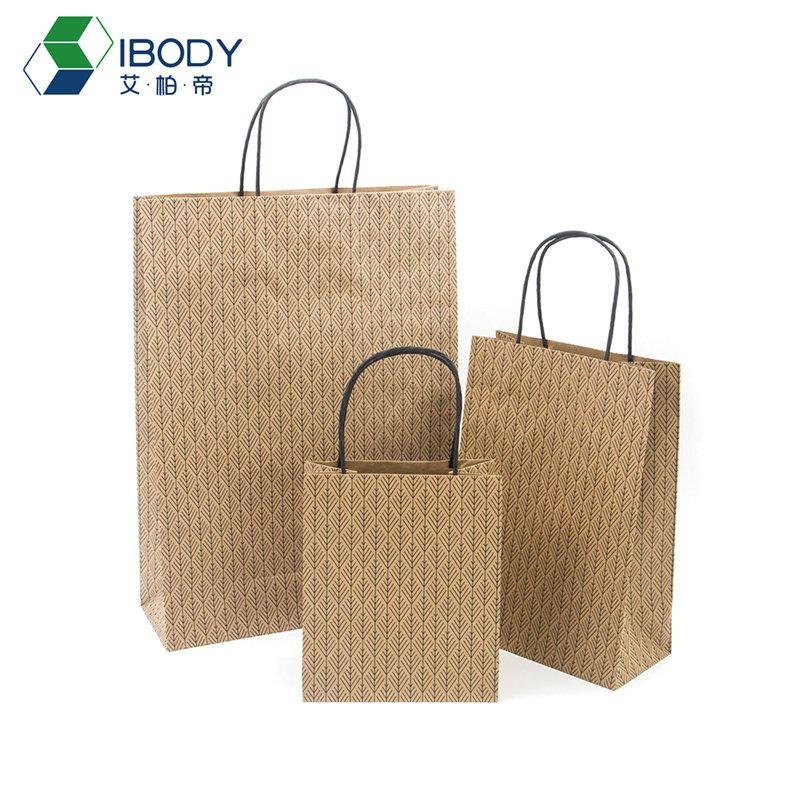 Eco-friendly takeaway food packaging bag kraft paper shopping bag 3