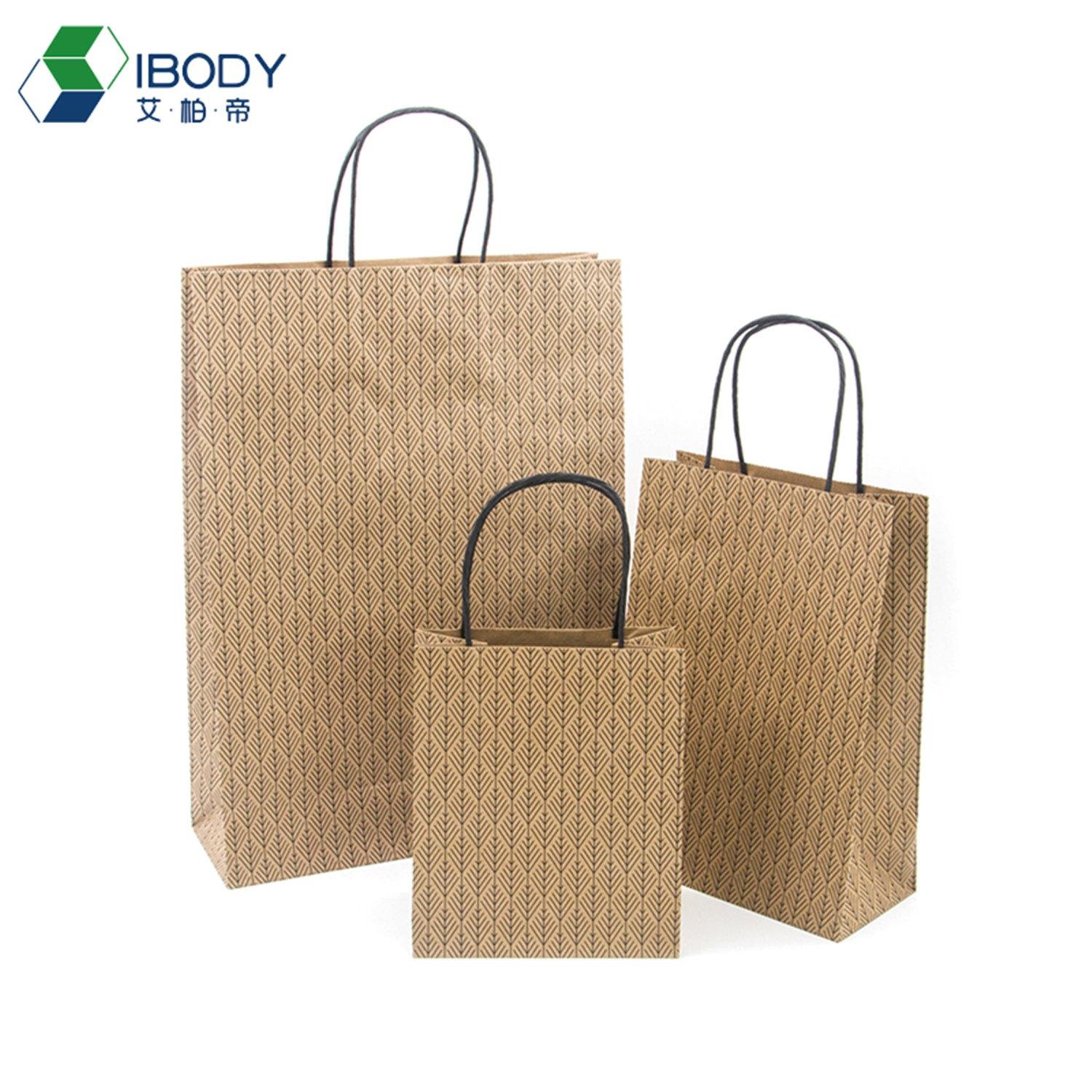 Eco-friendly takeaway food packaging bag kraft paper shopping bag 4