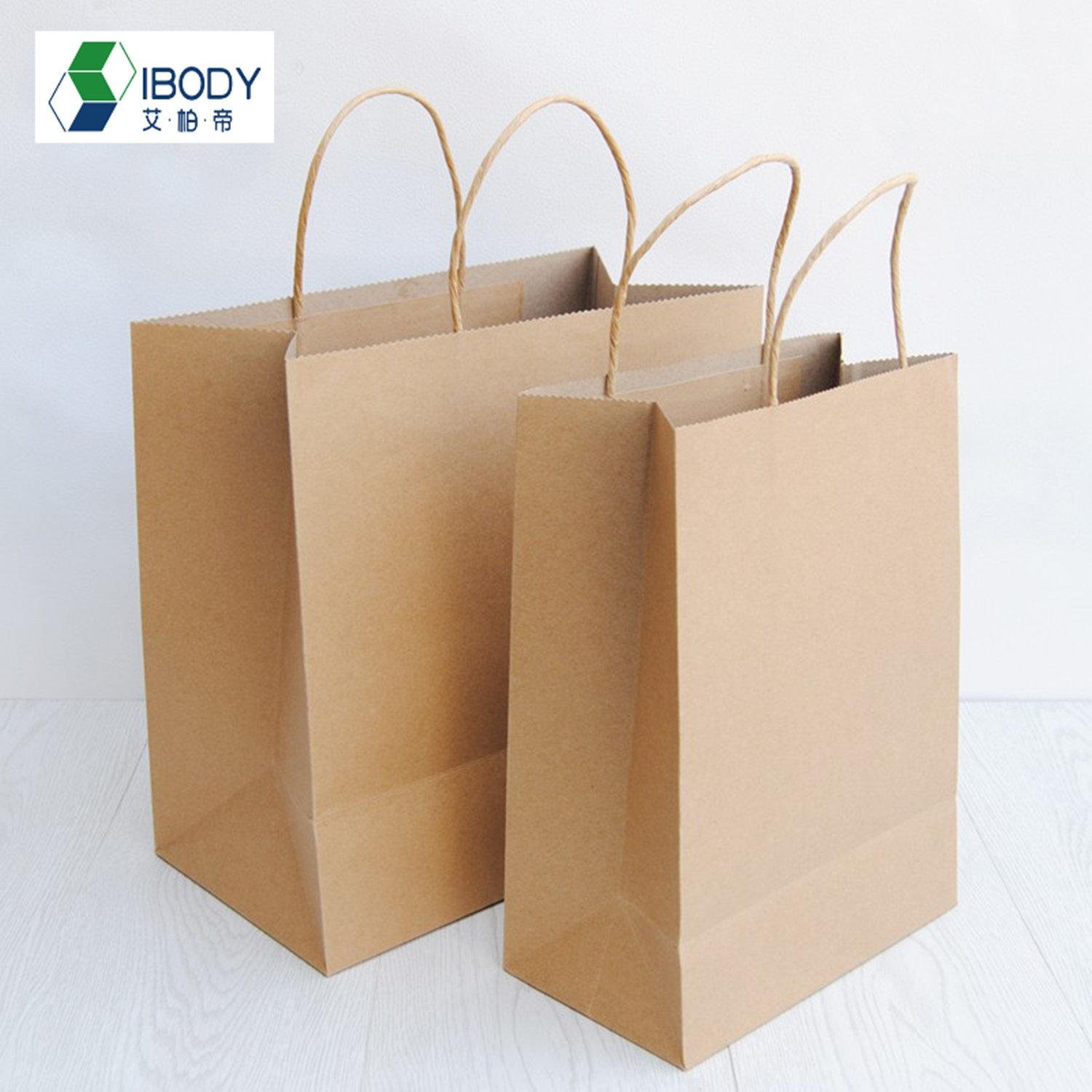 Plain Brown Kraft Paper Bag with Twisted String Handle Custom 120 gsm Paper Shop 5