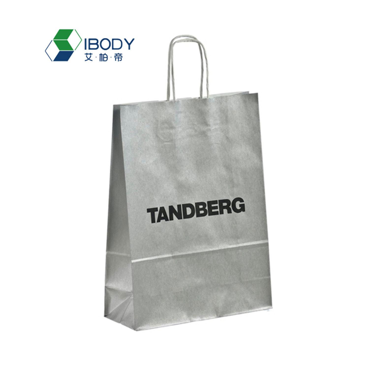 Custom Recycled Kraft Paper Bag Full Color Printing Shopping Bag