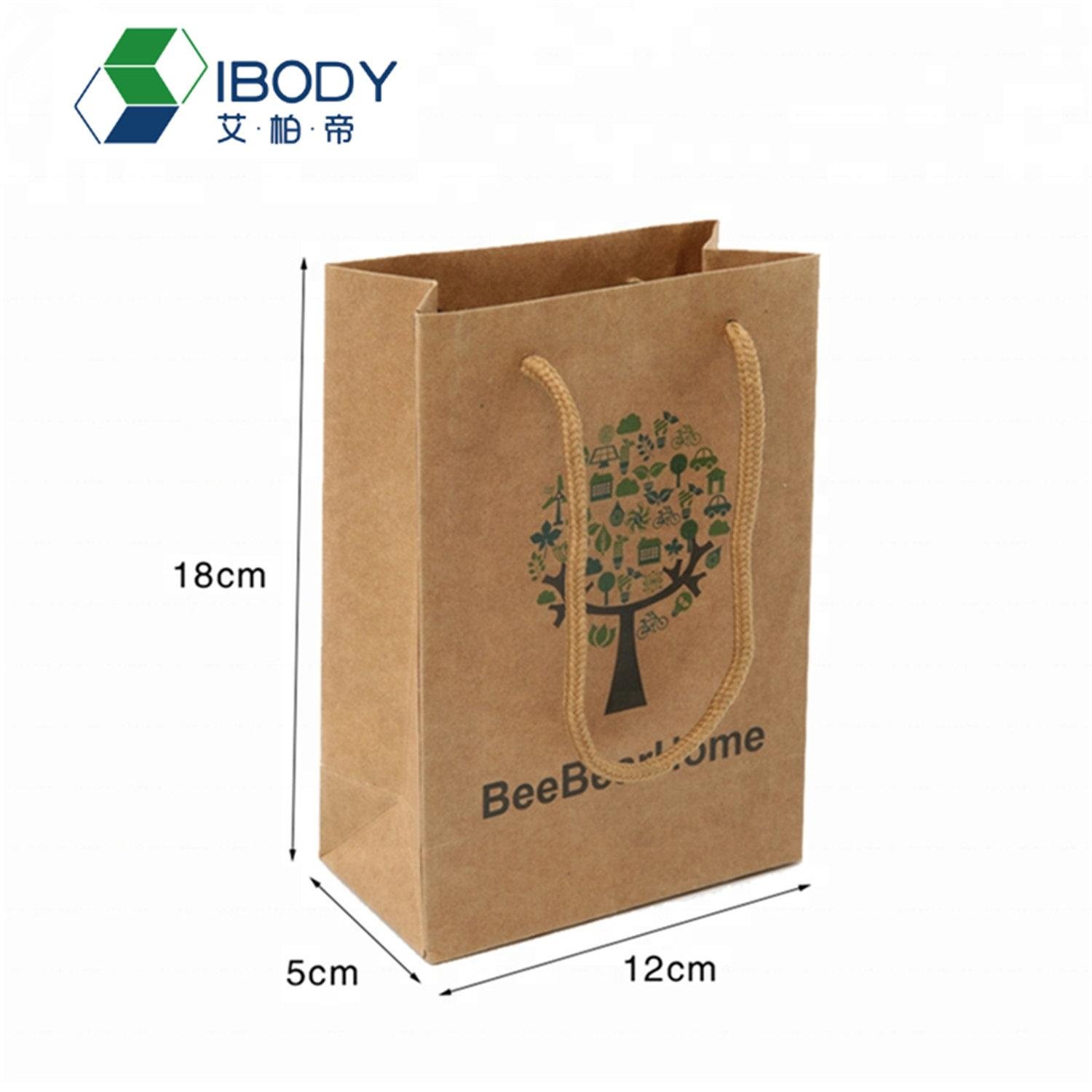 Wholesale new design custom logo printing shopping brown kraft paper bag with ha 4