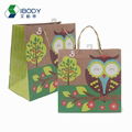 Custom logo printed recycle foldable Kraft shopping paper bag, cheap eco friendl 3