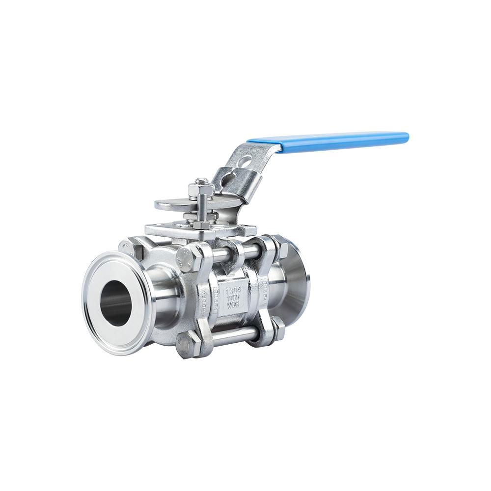 2-Way Encapsulated Sanitary 3 Piece Stainless Steel Ball Valve