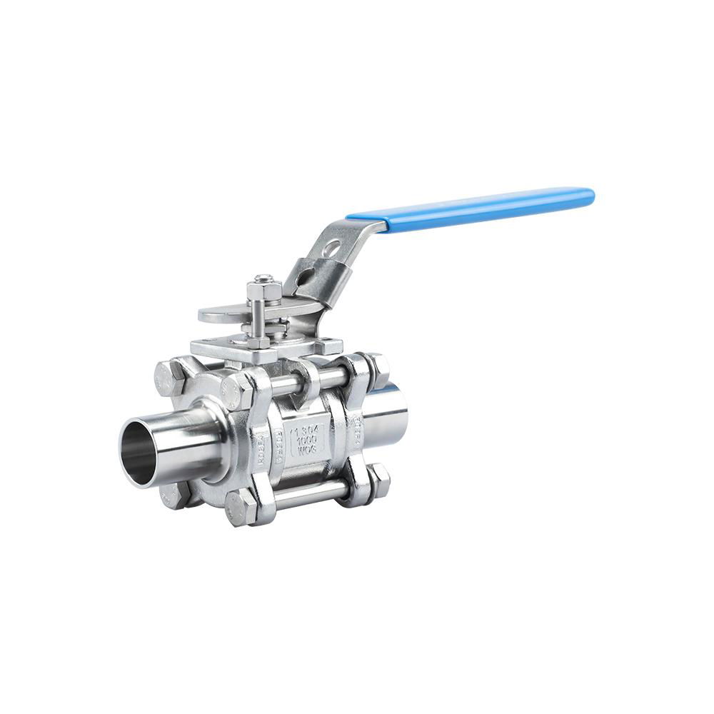 2-Way Encapsulated Sanitary 3 Piece Stainless Steel Ball Valve 2