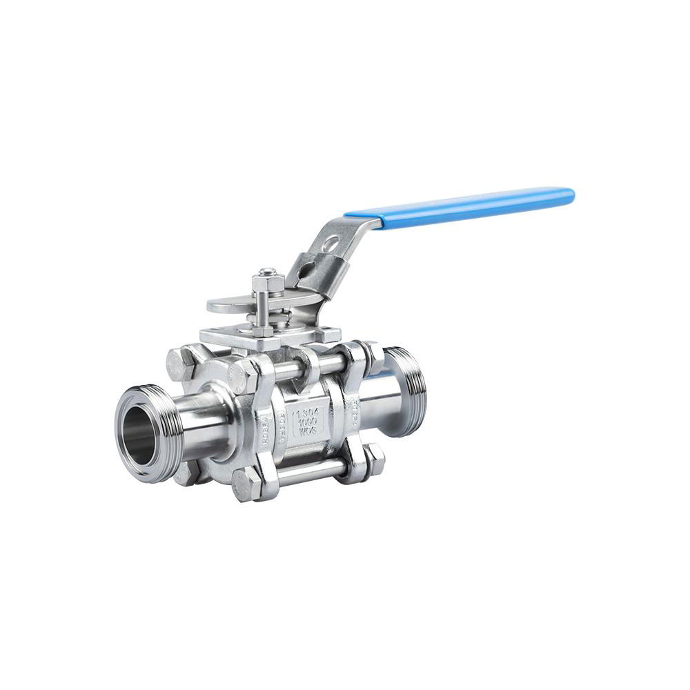 2-Way Encapsulated Sanitary 3 Piece Stainless Steel Ball Valve 3