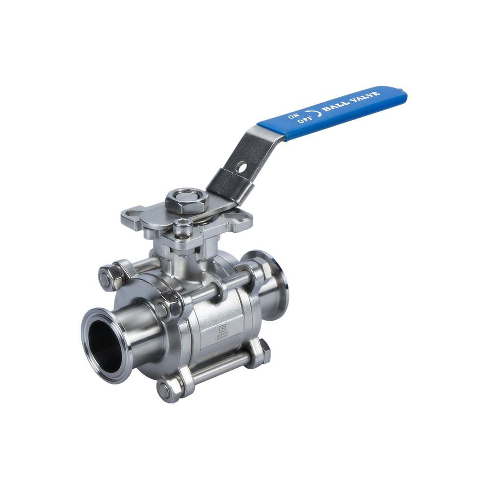 2-Way Encapsulated Sanitary 3 Piece Stainless Steel Ball Valve 4