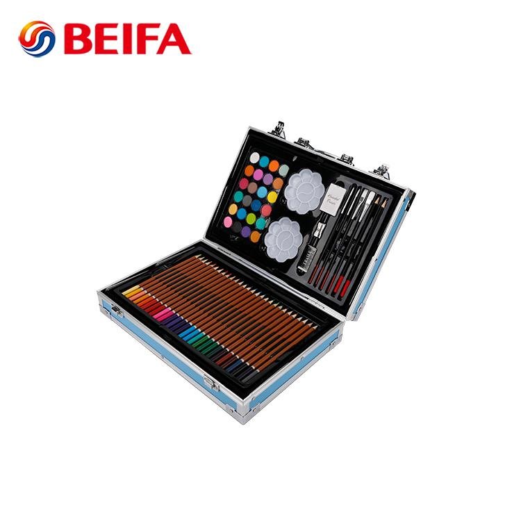 Aluminum Box Packing Water Color Oil Pastel Color Pencil Drawing Set For Childre 2