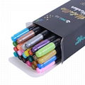 24 Colors Dual Tip Bullet & Brush Markers, Art Metallic Outline Markers 