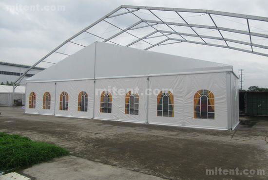 20x100m Corporate Event Marquee Tent with Golden Lining Decorations 