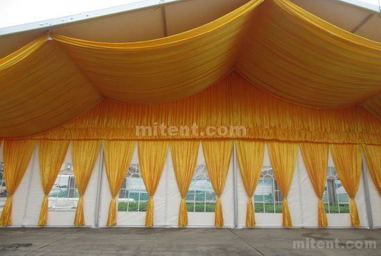 20x100m Corporate Event Marquee Tent with Golden Lining Decorations  2