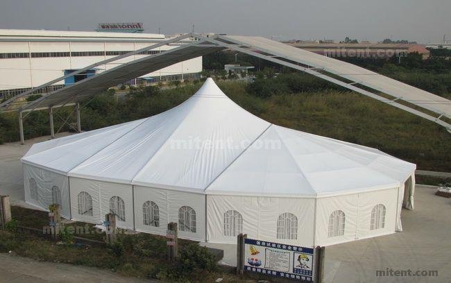 20x30m Decagon Ends High Peak Combination Tent for 300-400 Guests