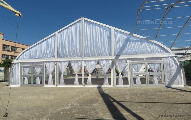 15m x 40m 400 Capacity Peach Curved Clear Span Event Tent with Transparent Cover