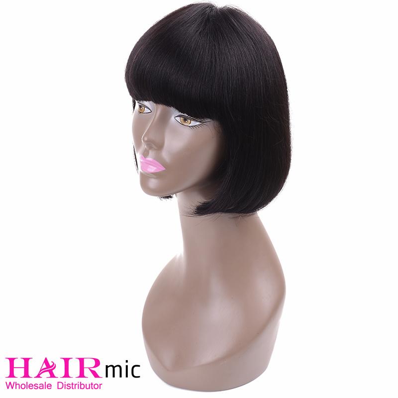  straight short bob wig with bang 4