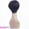 Machine Made Pixie Cut wigs black Short straight human hair wigs 4